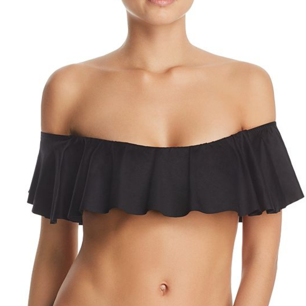 Eberjey Black Off Shoulder Swimsuit Bikini Top